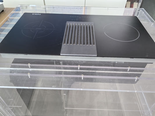 kupować 60 cm Elektryczny 2 strefny central indukcyjny z wbudowanymi wyciągaczami z 3 prędkościami Max 504m3/h i panelem sterowania dotykowym online manufacture